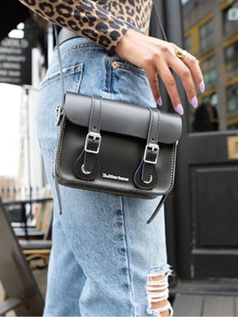 Dr Martens Bag 7" Leather Satchel Adjustable Shoulder Crossbody Black